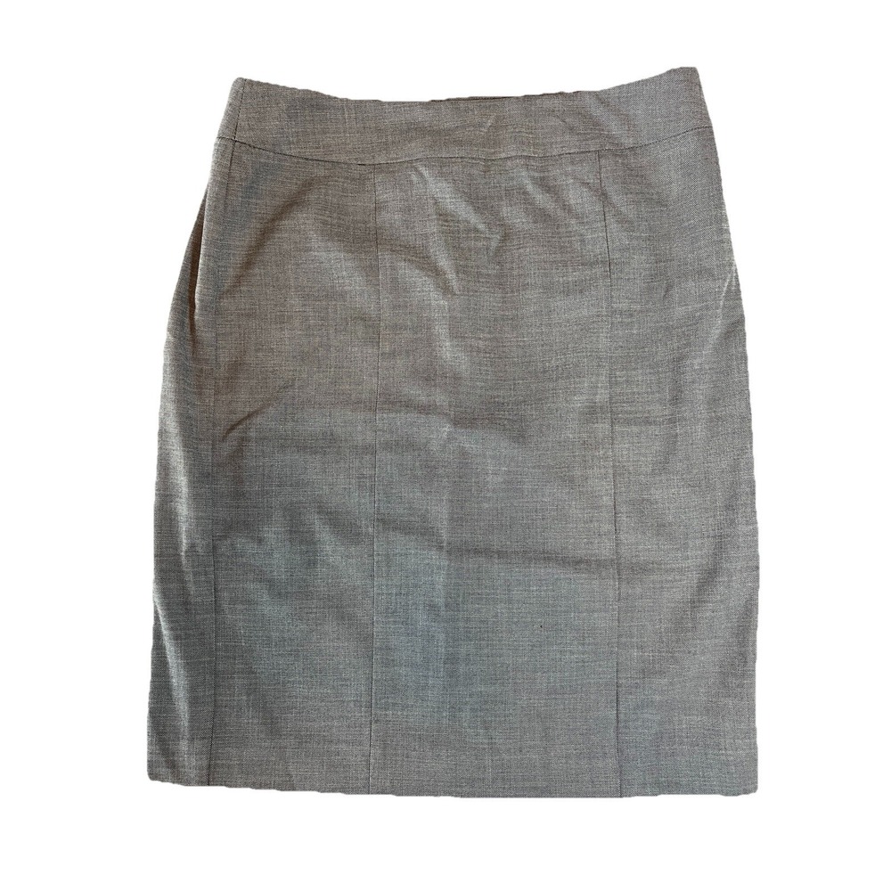 Ann Taylor LOFT Womens Gray Pencil Skirt 8 Zip Back Lined Career Workwear New
